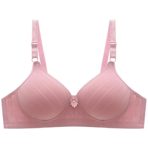 

Bras 2021 Large Size Solid Color Women Bra Seamless Underwear Push Up Gathered Adjustable Thin Sexy Lingerie For Lady, Red;black