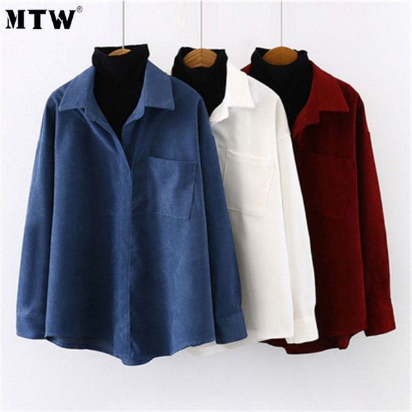 

women white shirts blouses casual turn-down collar loose long sleeve fake two set blouse 2021 female korean office women's &