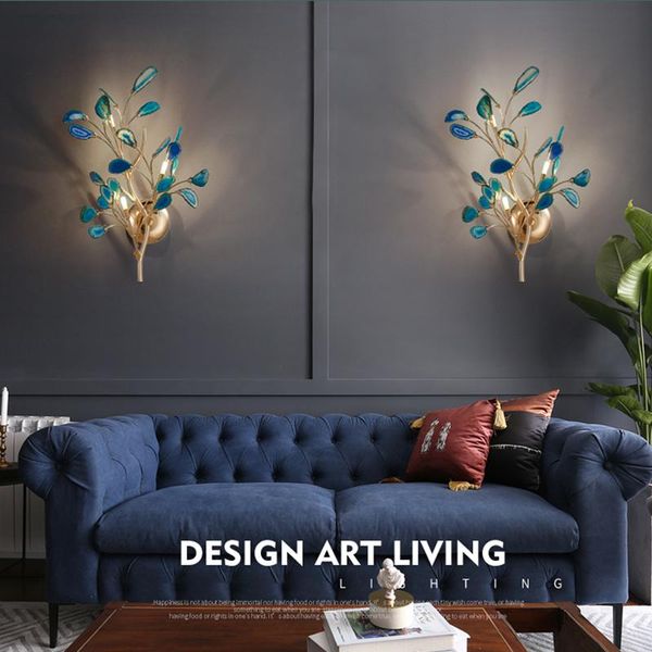 

wall lamp nordic branches agate led color living room background lighting carnelian lights modern decor decorative