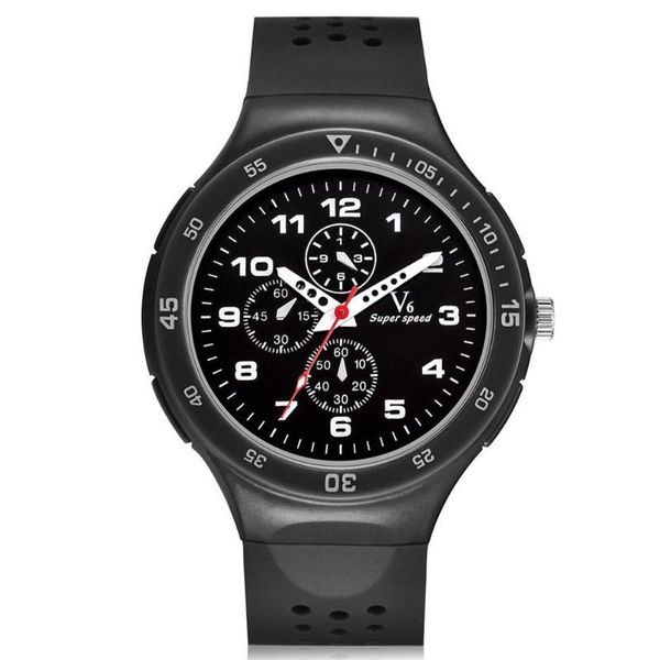 

wristwatches quartz watch men sports relogio masculinot v6 men's minimalist digital waterproof silica band relojes saati, Slivery;brown