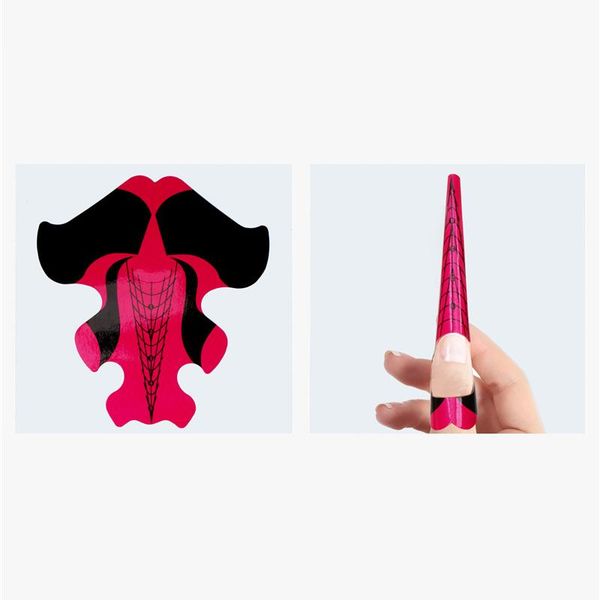 

nail art kits 100pcs paper french form acrylic uv gel extension tips builder sticker self-adhesive polish guide mold decal