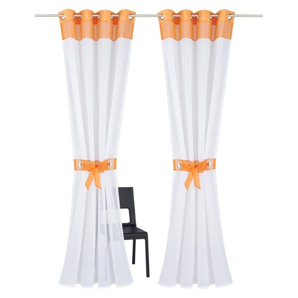 

yingya bedroom sheer curtain set - window treatment grommet long semitransparent voile curtains long for patio/villa/parlor