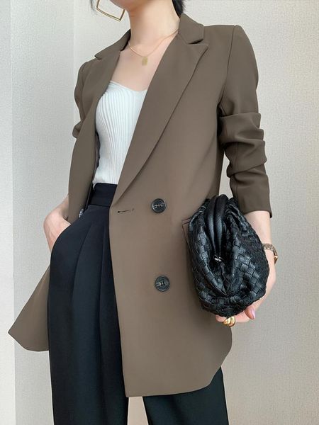 

women's suits & blazers coffee small suit coat 2021 spring fashion leisure loose temperament thin black professional, White;black