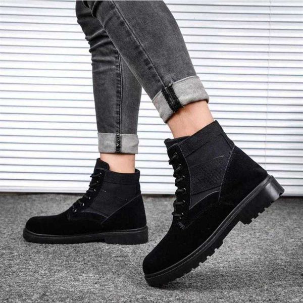 

new antiskid inner high tooling casual british fashion martin boots men's shoes, White;red
