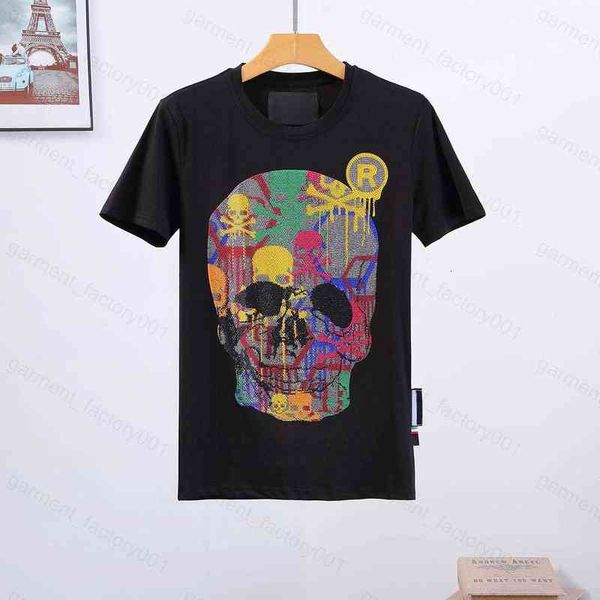 

phillip plain men designer pp skull diamond t shirt short sleeve dollar brown bear brand tee o-neck skulls tshirt tees 16, White;black