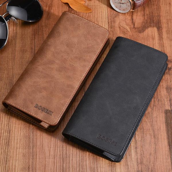 

wallets authentic men's retro pu leather wallet korean version frosted male youth money bag tide, Red;black
