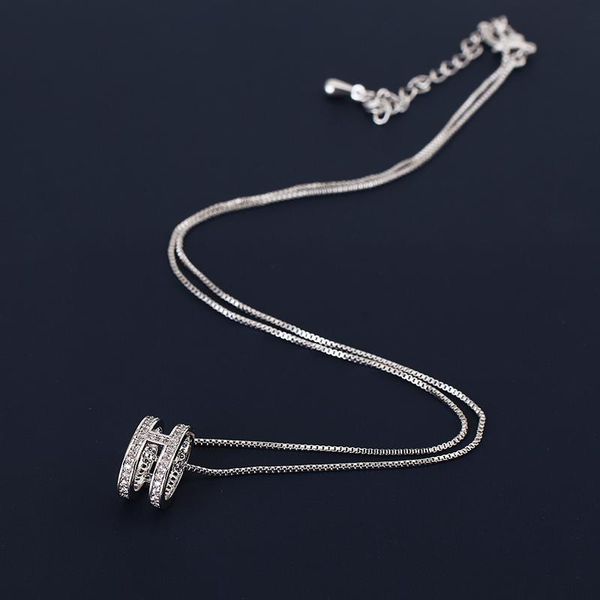 

pendant necklaces retro trendy necklace zircon paved luxury women jewelry xiumeiyizu accessories wholesale, Silver