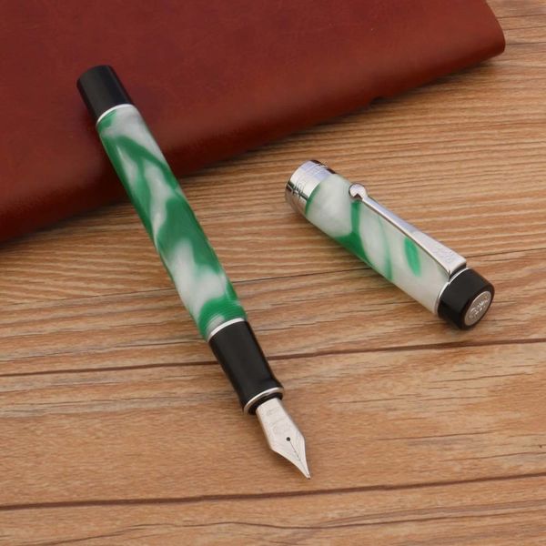 

luxe jinhao 100 filling acrylic jade chinese kool silver spine book nib paper office school supplies write new