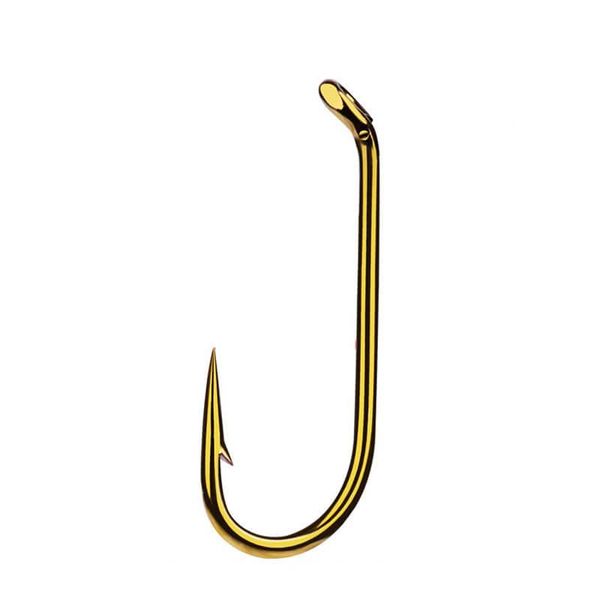 

200pcs/lot long shank fishing hook 8#-16# high carbon steel sharp barbed offset narrow bait hooks flies gold fishhooks