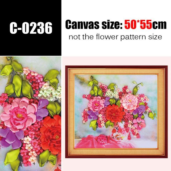 

other arts and crafts diy silk ribbon embroidery kit for beginer sewing art 3d flowers pictures canvas painting cross stitch needlework hand