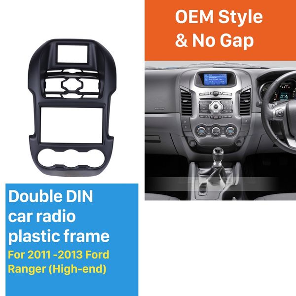 Nero Doppio Din Car Radio Fascia per il 2011 2012 2013 Ford Ranger High-end Cornice DVD Refitting Auto Kit CD Trim