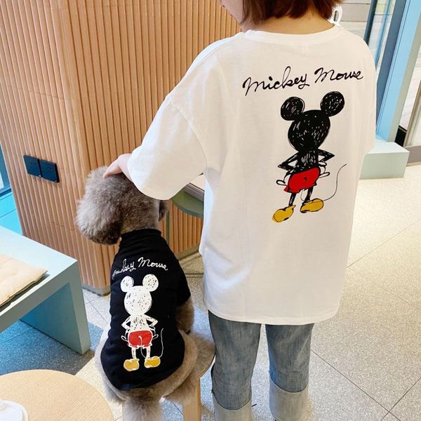 

dog apparel parent-child pure cotton clothes matching pet poodle t-shirt puppy