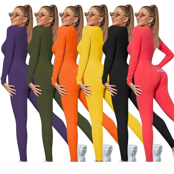 

fall winter women 2xl jumpsuits plain sleepwear fashion bodysuit long sleeve plain leggings solid color rompers casual clothing 4246, Black;white