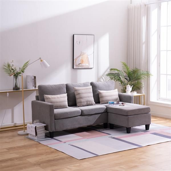 

home living room furniture light gray double chaise longue combination sofa