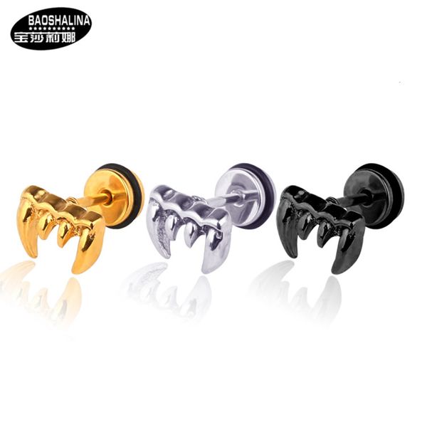 

wolf susceptible allergy. titanium steel earrings stainless steel personalized puncture earrings