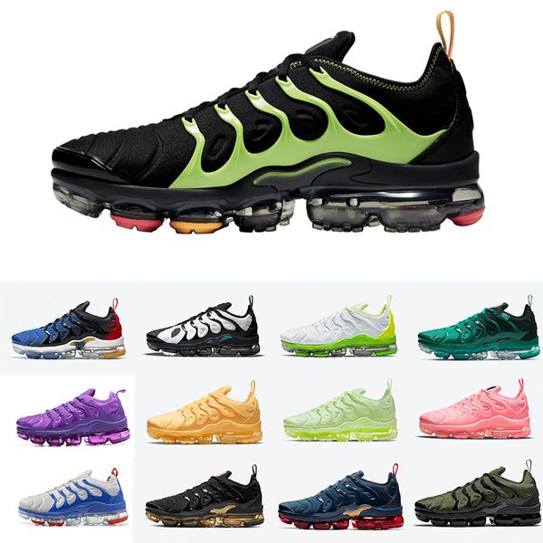 

tn plus shoes discount triple black white swingman bubblegum barely volt men women running shoes trainer cushion requin sneakers size 36-47