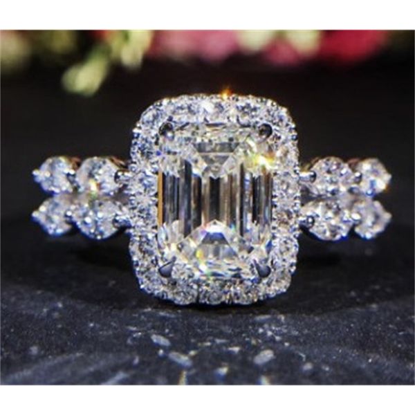 

2pcs/lot wonderful low price diamond crysltal 925 silver lady's ring size 6---10 rtr 8.6ffgt, Golden;silver