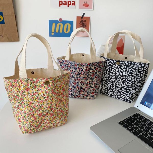 

storage bags canvas bag fashion shopping pastoral handbag large capacity reusable bento all- super soft