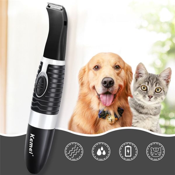 Kemei KM 5002 Saç Kesme Pet Kedi Köpek Saç Düzeltici AA Pil Elektrikli Saç Kesme Kıyafet / Pet Kılavuz Tarak Ile