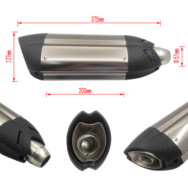 

baluya motorcycle exhaust system universal ak pipe muffler escape with db killer for 35-51mm cb400 gy6 nmax msx125 crf 230 gsr 600