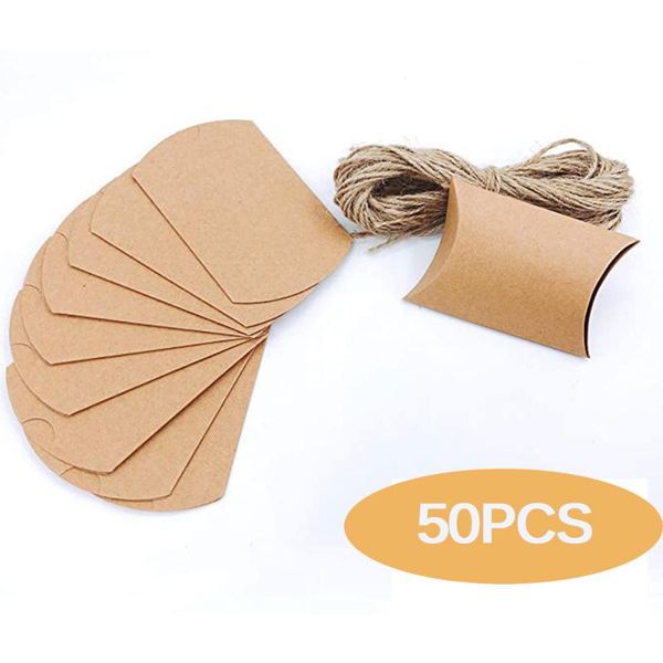 

gift wrap 50pcs kraft paper pillow favor box wedding party favour candy boxes home birthday supply