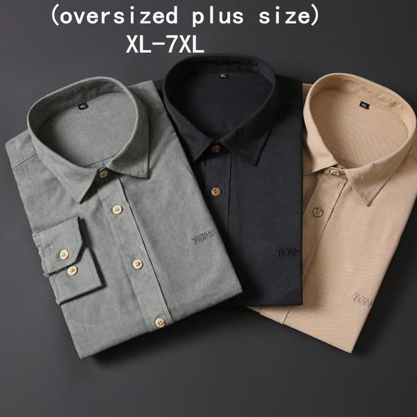 

men's plus size long-sleeved shirt 6xl 7xl 8xl fashion business solid color professional dinner casual shirt(oversized plus size, White;black