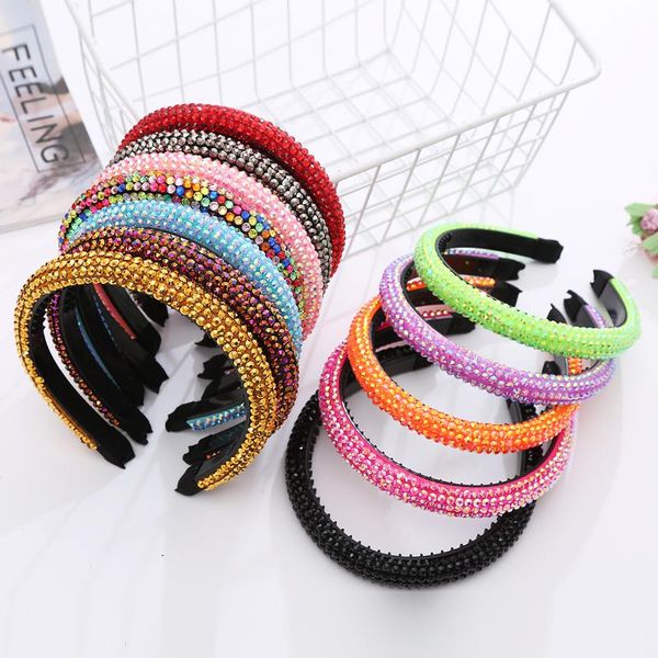 

hair clips & barrettes wholesale sparkly padded rhinestones headbands full crystal luxurious limited edition hairbands 12 colors women headb, Golden;silver