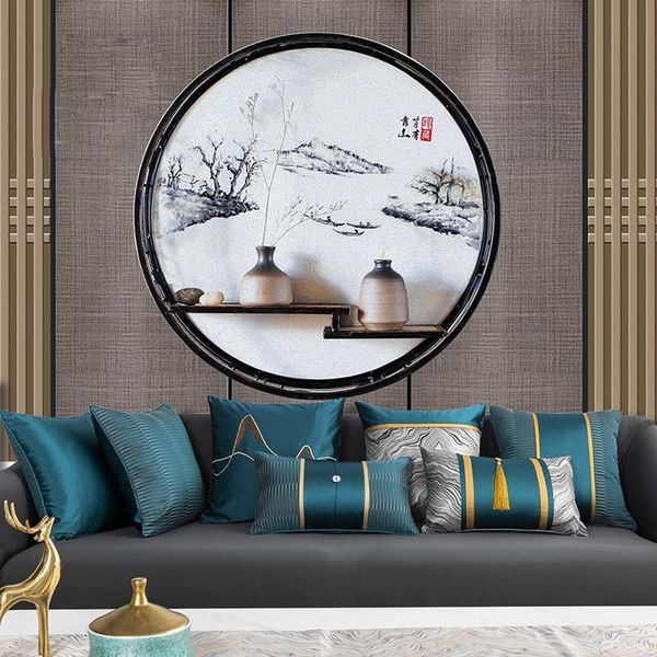 

cushion/decorative pillow modern chinese jacquard stitching pillowcase waist home model b&b villa sofa