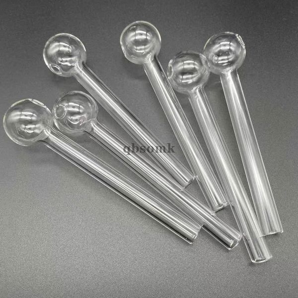 QBsomk VIP preço de fábrica Queimador de óleo Tubo de vidro grosso Pyrex Vidro transparente para plataformas de petróleo dab bongs de água de vidro em estoque frete grátis