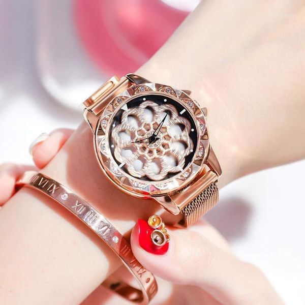 

wristwatches lucky women bracelet watches luxurydial quartz clock fashion relogio feminino 2021 designer, Slivery;brown