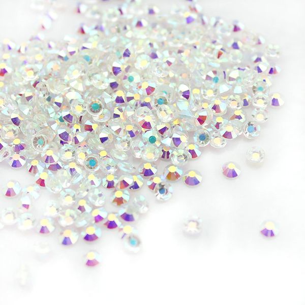 

mix size clear crystal ab ss3-ss30 flat back non ix rhinestone glass gem for 3d nail art decoration diy crafts, Black