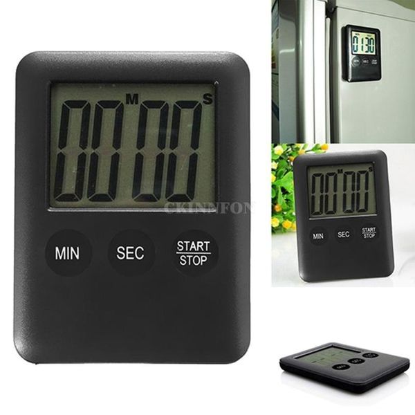 

timers dhl 500pcs mini slim black lcd digital kitchen timer count up down cooking alarm (color: black)