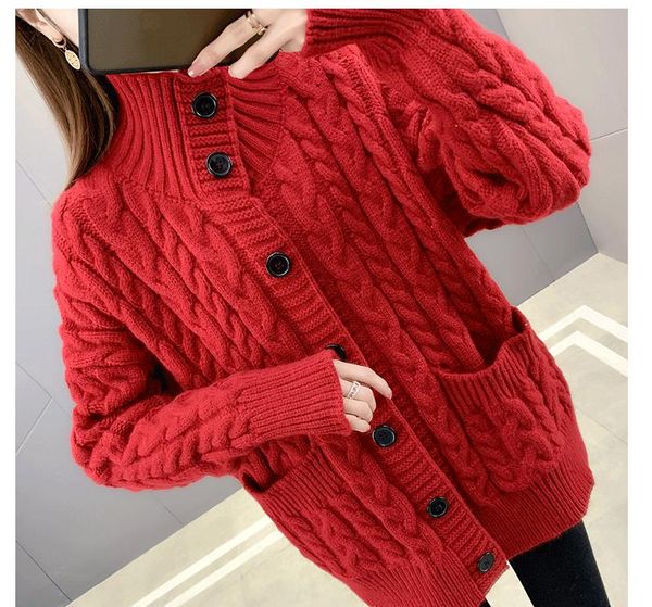 

2021 spring and autumn winter with new style fashion long sleeve women's sweater coat@q26, White;black