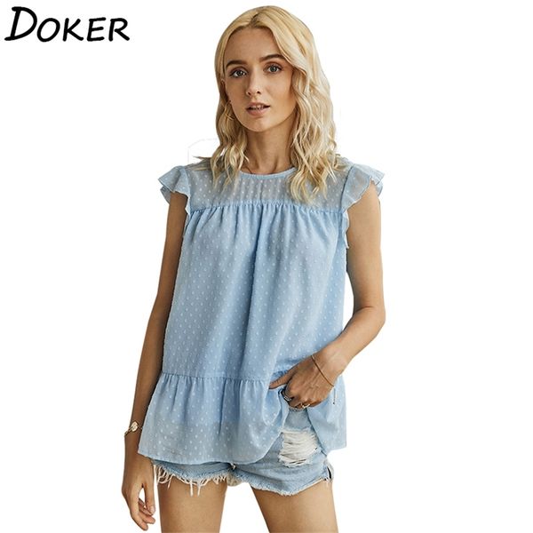 

solid color ruffle short sleeve o neck t shirt women casual loose plus size blouse streetwear ladies clothing 210603, White