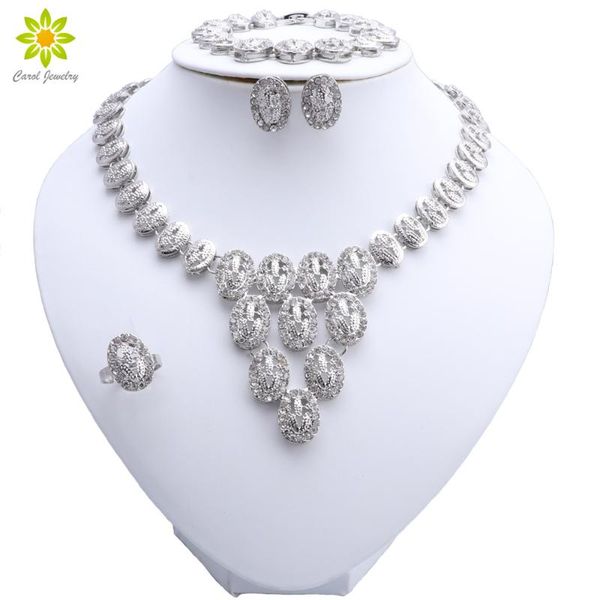 

earrings & necklace african wedding jewelry set dubai silver plated bracelet for women fashion turkish australia