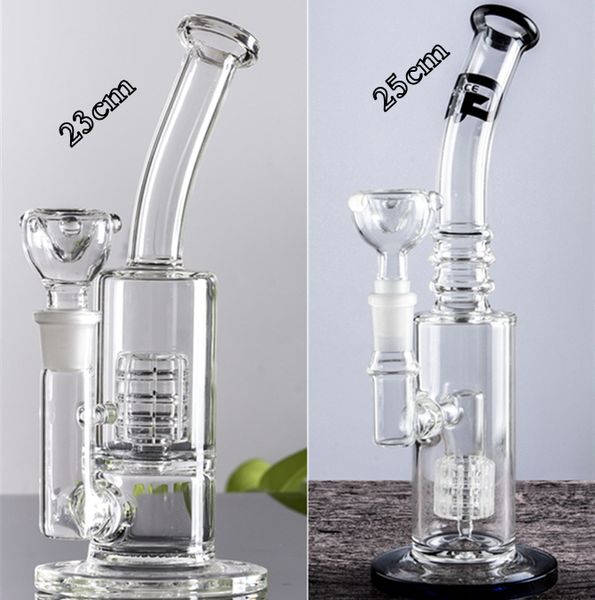 Glasbongs Shisha mit Stereomatrix Perkolatorstück Dampfsprudler Aschenfänger Multifunktions-Wasserpfeife 18-mm-Gelenk