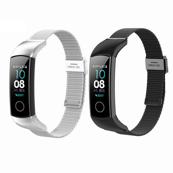 

watch bands fashion replaceable steel hook buckle wrist strap for huawei honor 4 / 5nfc band metal smart bracelet, Black;brown
