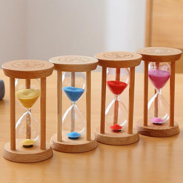 

other clocks & accessories creative wooden hourglass timer 3/5 minutes sand watch sandglass cook clock children gift home decore