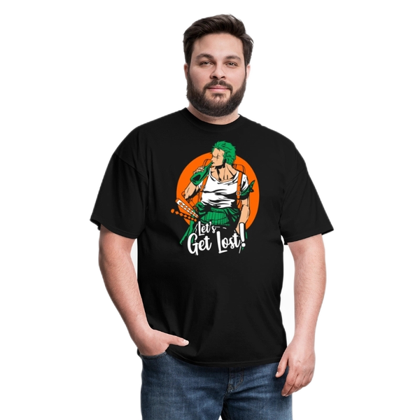 

men's t-shirts lasting charm zoro let's get lost t-shirt anime designed, White;black