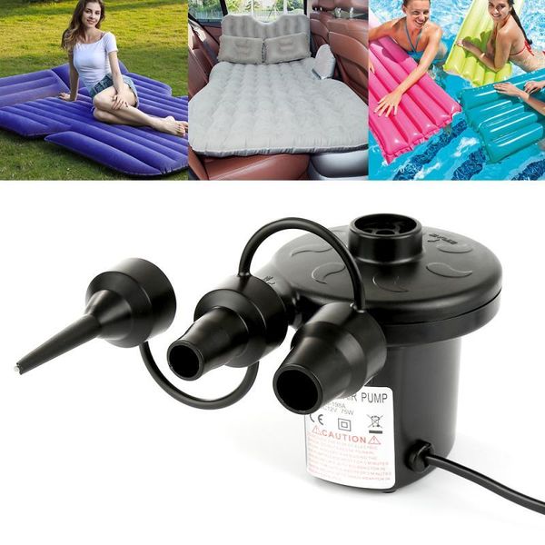 

air pumps & accessories 220v electric pump potable inflatable compressor inflator for mattress swimming pool fast filling with 3 nozzle