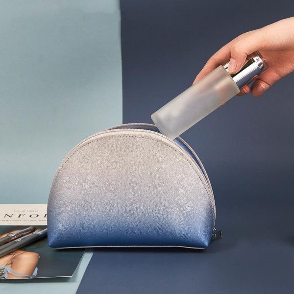 

cosmetic bags & cases pvc wash bag travel waterproof portable storage gradient color shell-shaped zipper