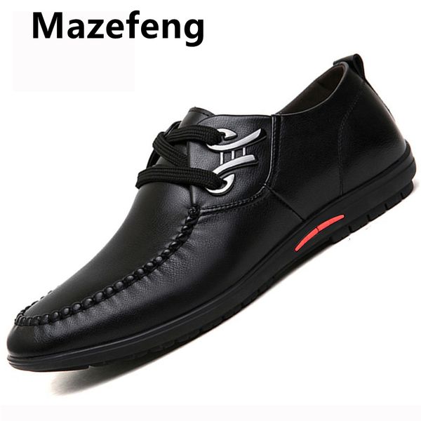

2019 mens microfiber leather shoes fashion casual leather anti slip black lacing shoes new spring man matel leather shoes, Red;white