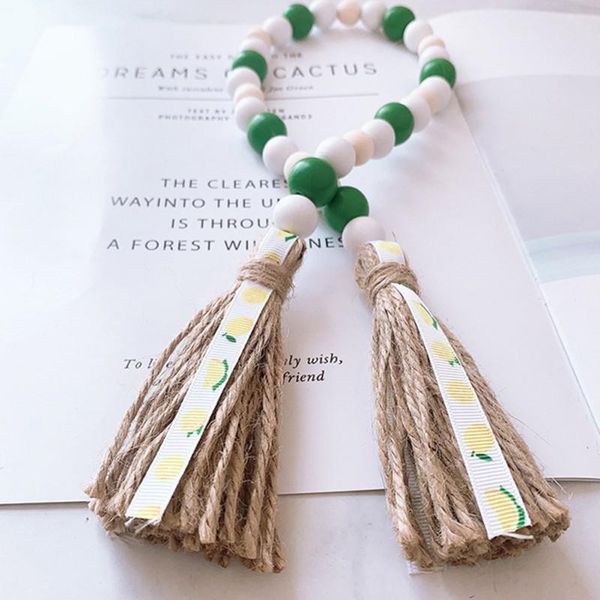 

decorative objects & figurines home ornament natural wood bead tassel decor colorful fruit shape kids baby nursery room supplie