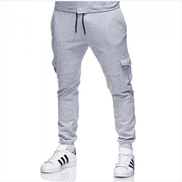 

men's pants cargo men fashion bottoms clothing casual jogging holiday solid color sports gym trousers, Black