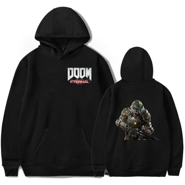 

men's hoodies & sweatshirts arrival doom eternal men/women fashion casual hip hop sweatshirt print anime hoodie pullovers, Black