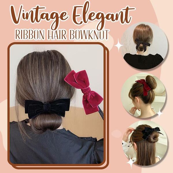 

hair clips & barrettes 2021 beautiful velvet bow holder elegant retro tie hairpins accessories for women girls aic88, Golden;silver