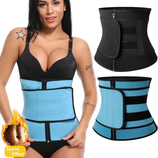 

women's shapers body shaper sauna waist trainer corset neoprene fitness trimmer sweat belt for women & men weight loss workout double s, Black;white