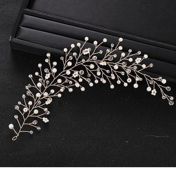 

trendy wedding hair accessories gold headband rhinestone crystal pearl headband bridal headdress handmade queen hair acc qylhnj