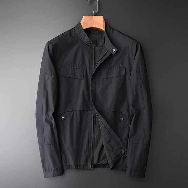 

men's jackets male jacket autumn chest fake pocket design stand collar mens and coats fashion slim fit black man, Black;brown