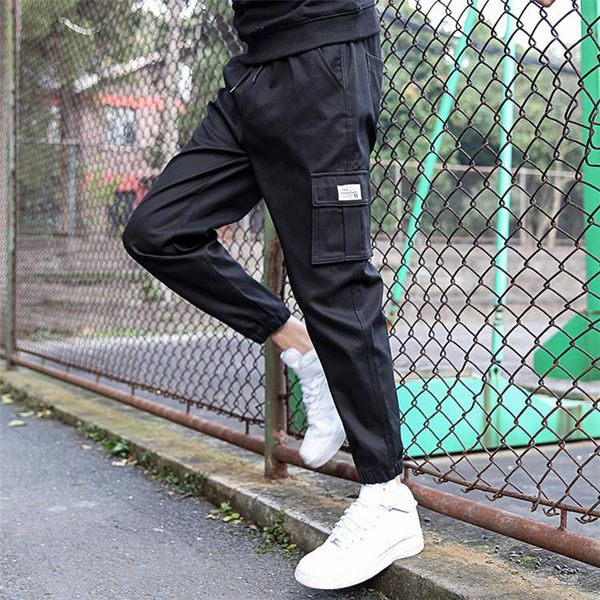 

men's pants 2021 spring and autumn casual wear men's trendy overalls, Black
